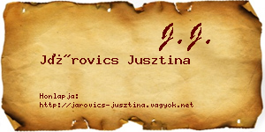 Járovics Jusztina névjegykártya